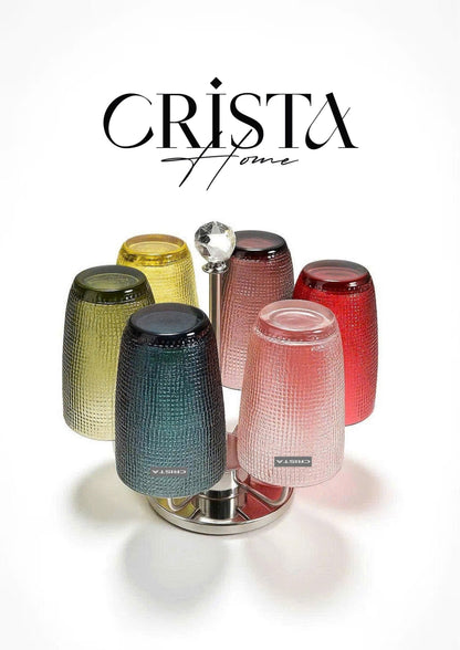 EMBOSSED MESH GLASS TUMBLER SET(420ML) – MULTICOLOR