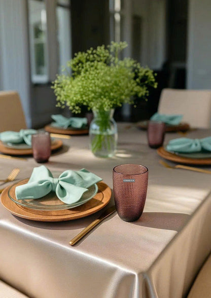 EMBOSSED MESH GLASS TUMBLER SET(420ML) – PURPLE