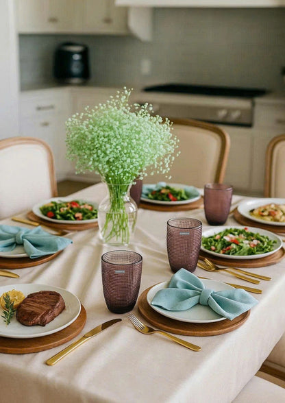 EMBOSSED MESH GLASS TUMBLER SET(420ML) – PURPLE