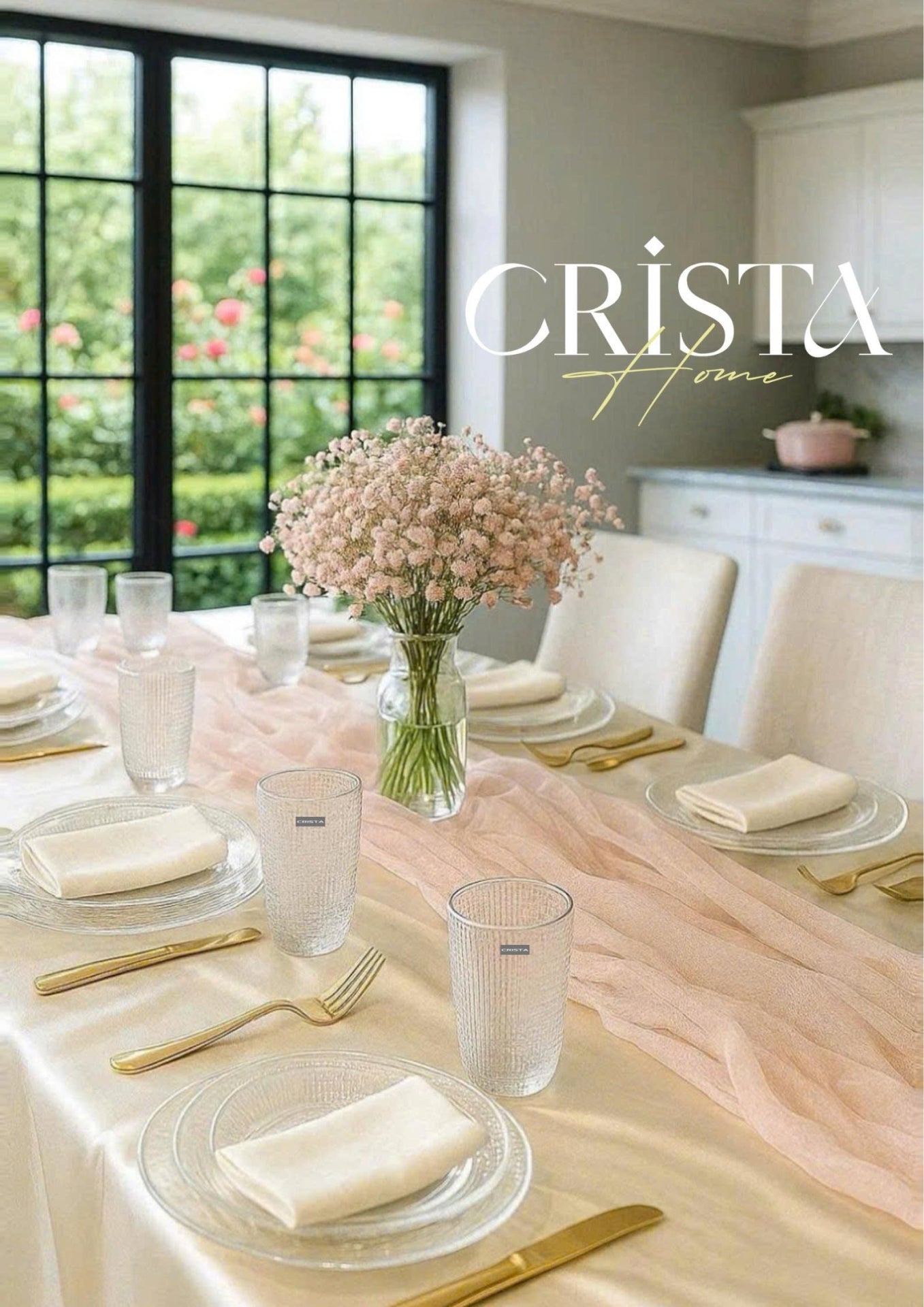 EMBOSSED MESH GLASS TUMBLER SET(420ML) – WHITE