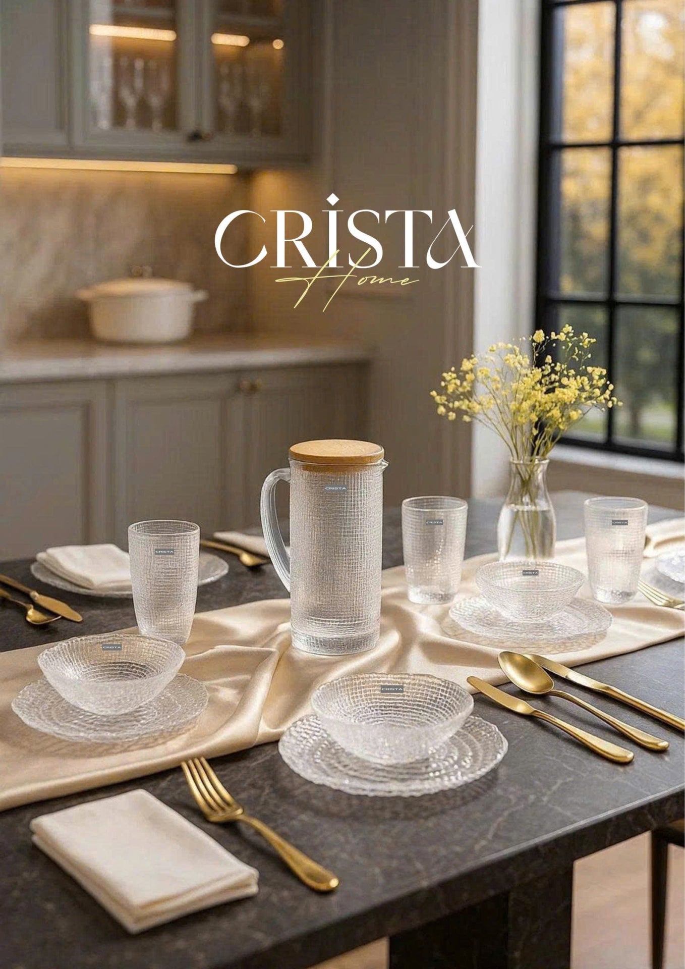 SET OF 6 EMBOSSED MESH-PATTERN GLASSWARE PIECES - WHITE