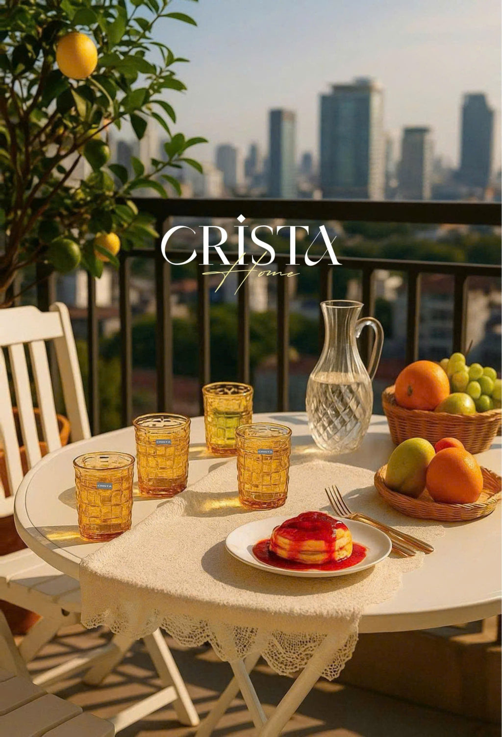 SET OF 6 CHECKERED GLASS TUMBLERS – GOLD