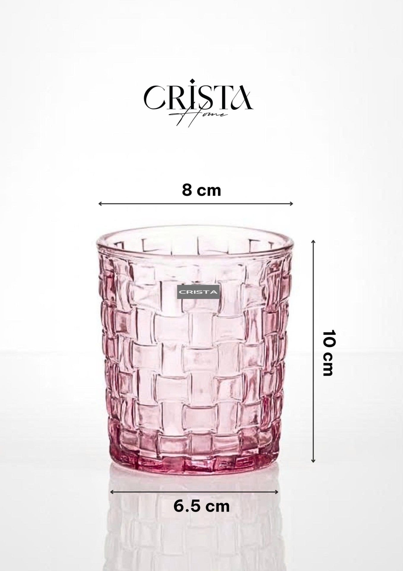 SET OF 6 CHECKERED GLASS TUMBLERS – MULTICOLOR