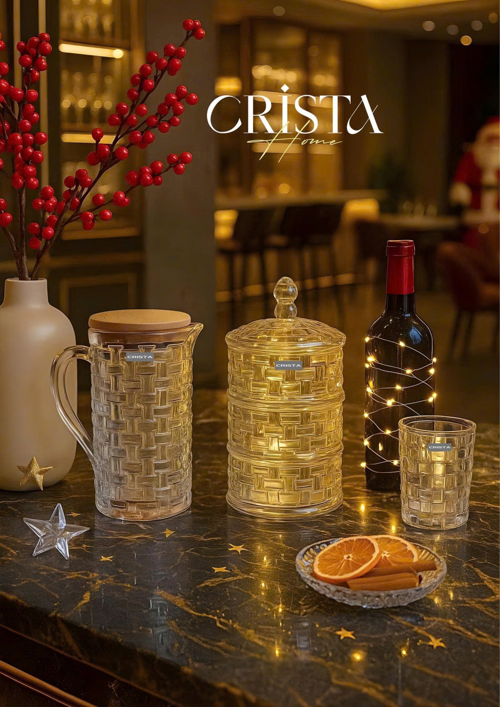 SET OF 6 CHECKERED CLEAR GLASS TUMBLERS