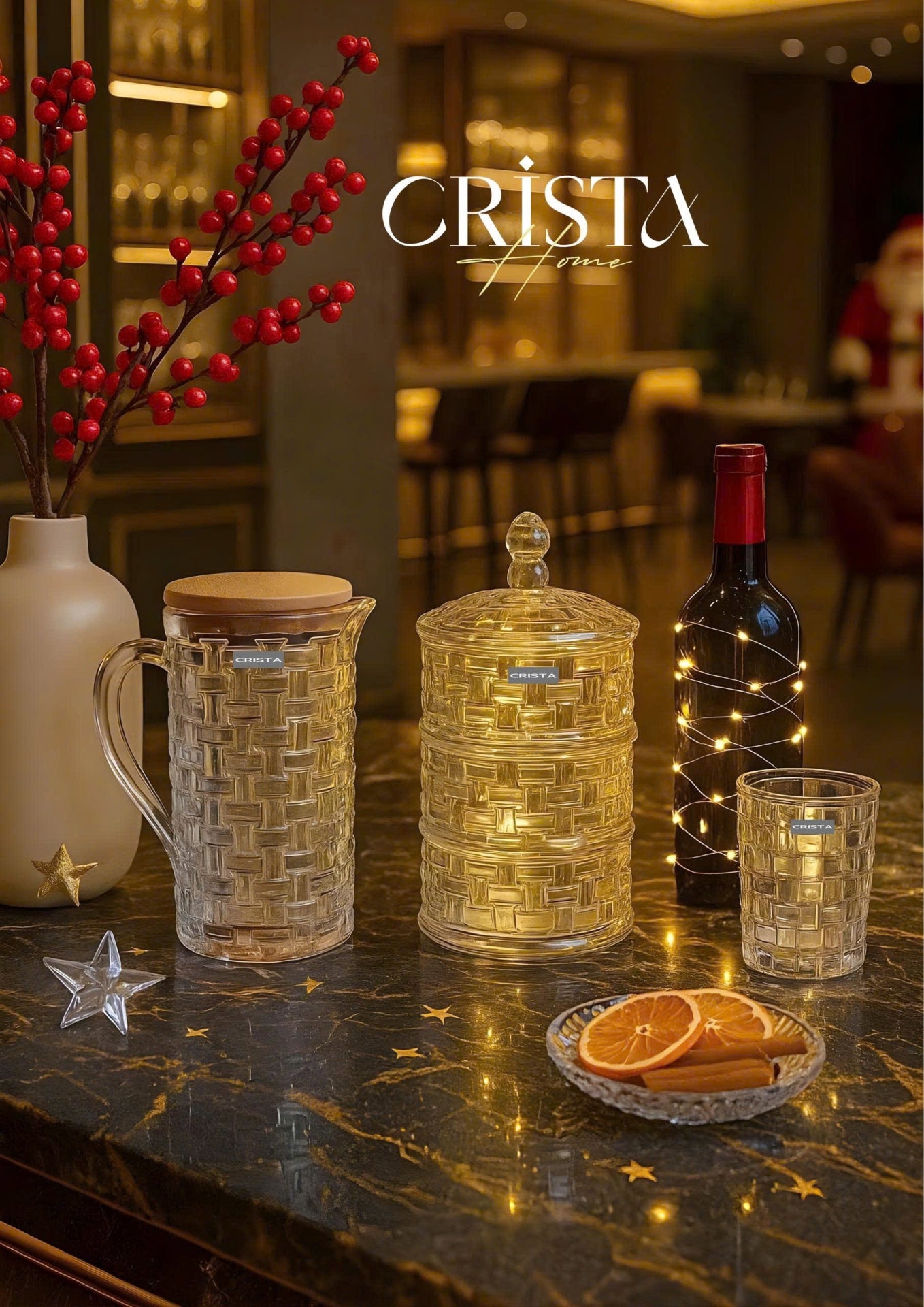 SET OF 6 CHECKERED CLEAR GLASS TUMBLERS