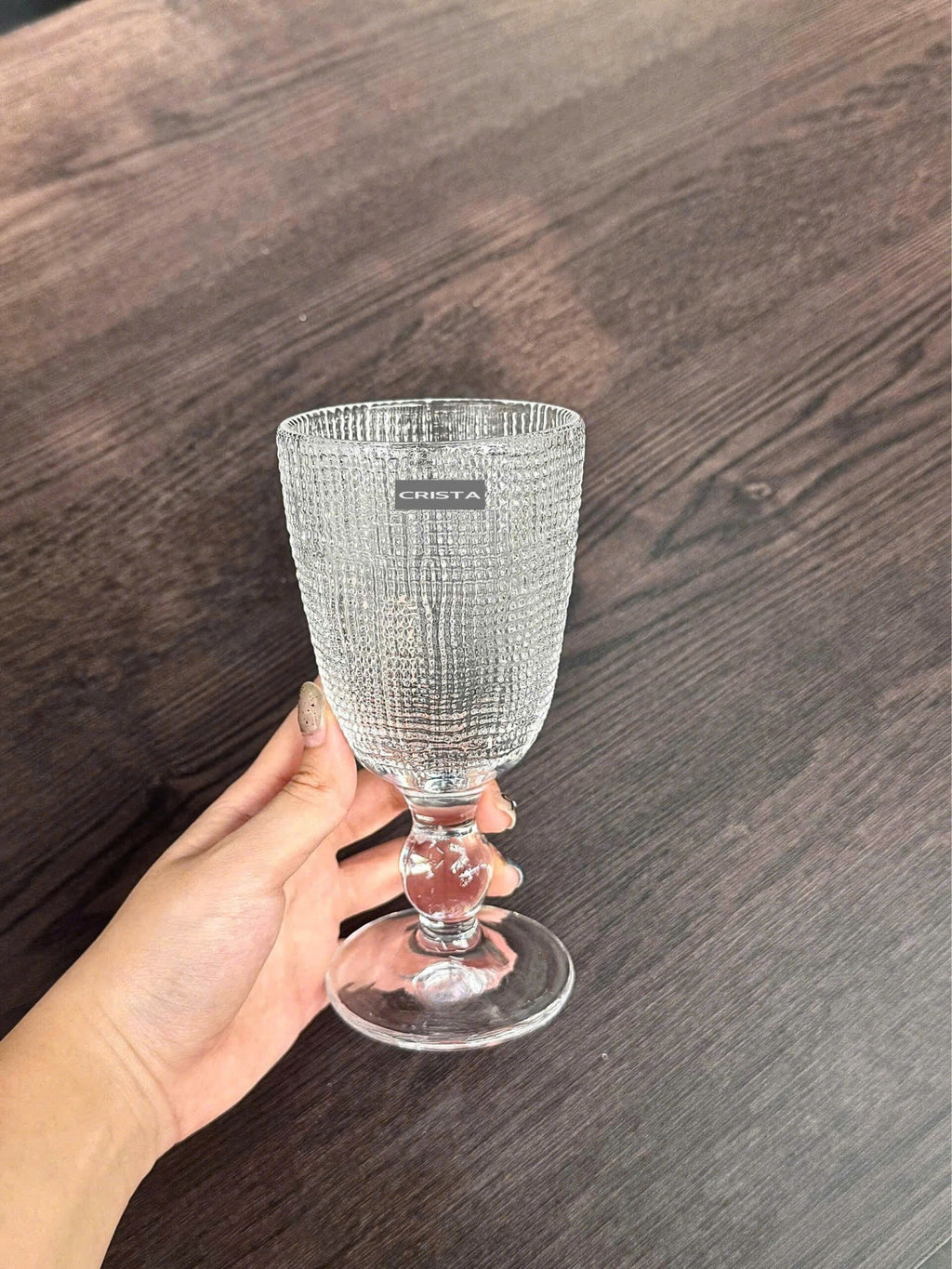 SET OF 6 MESH-PATTERN GLASS TUMBLERS – WHITE
