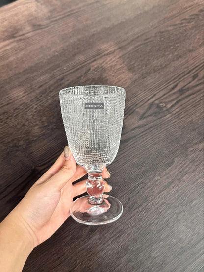 SET OF 6 MESH-PATTERN GLASS TUMBLERS – WHITE