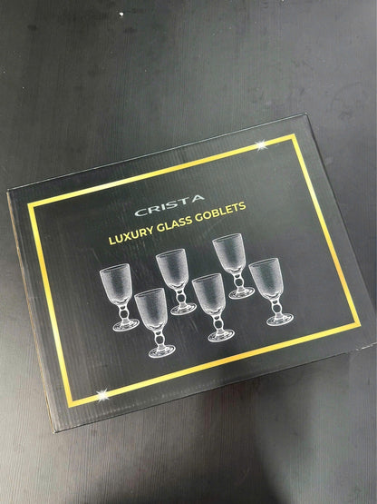 SET OF 6 MESH-PATTERN GLASS TUMBLERS – WHITE