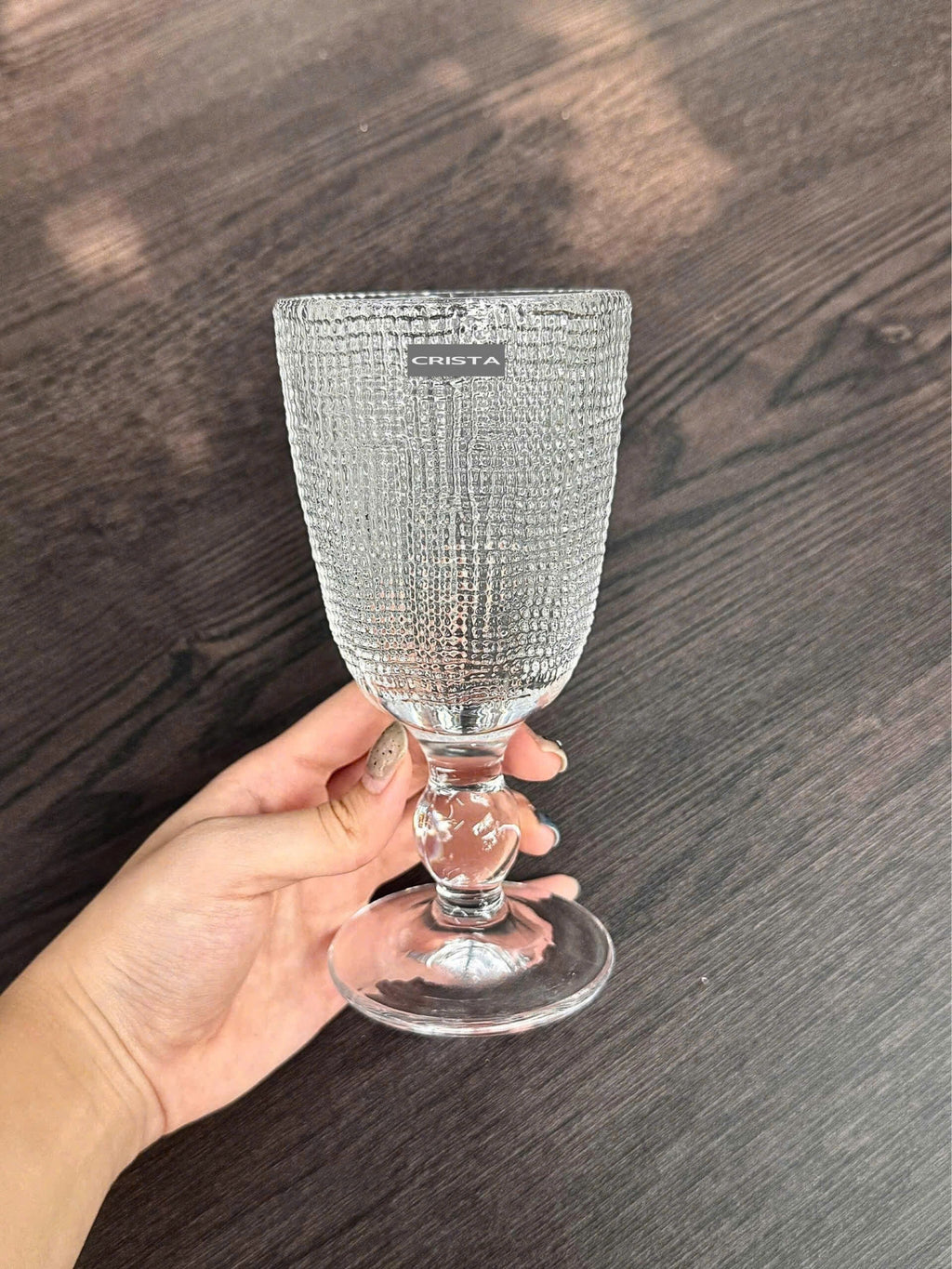 SET OF 6 MESH-PATTERN GLASS TUMBLERS – WHITE