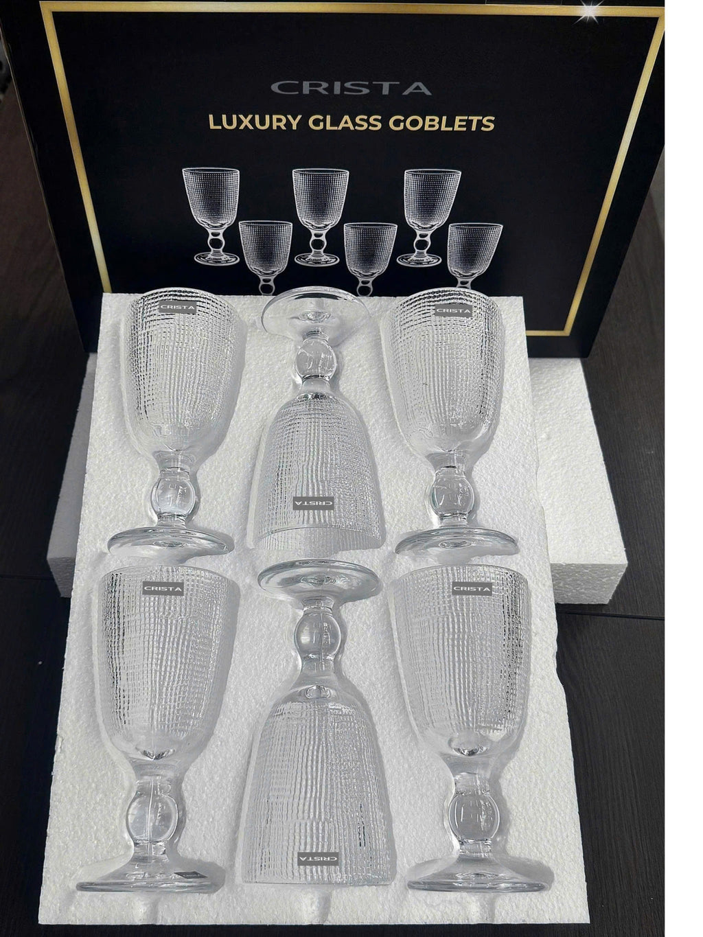 SET OF 6 MESH-PATTERN GLASS TUMBLERS – WHITE