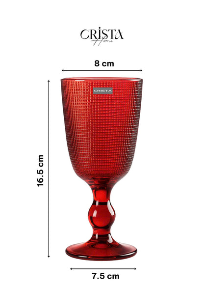 SET OF 6 MESH-PATTERN GLASS TUMBLERS – RED