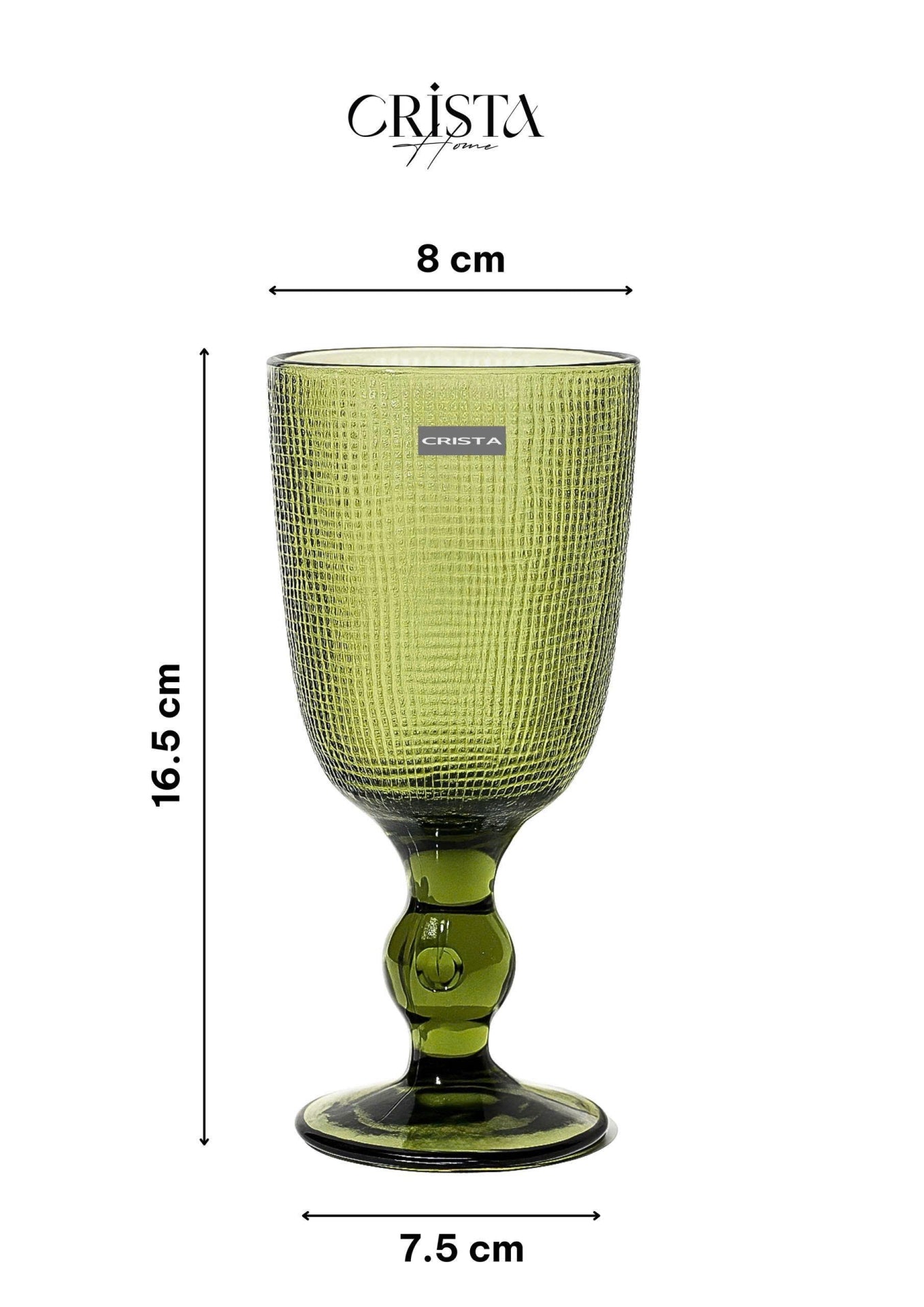 SET OF 6 MESH-PATTERN GLASS TUMBLERS – GREEN