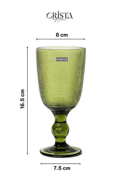 SET OF 6 MESH-PATTERN GLASS TUMBLERS – GREEN