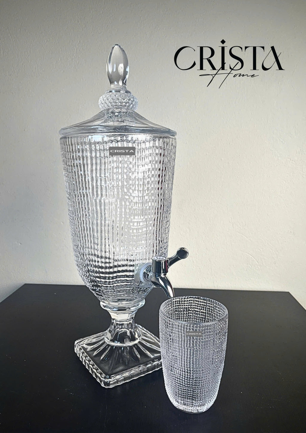 3.3L Mesh Glass Dispenser with Clear Finish