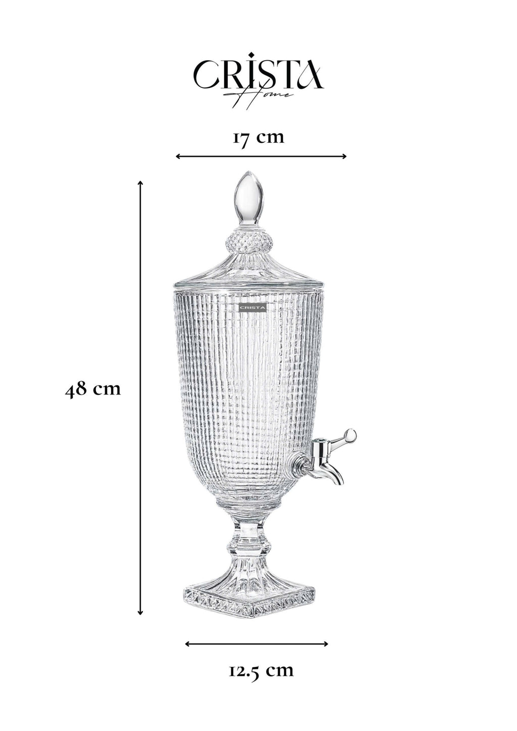 3.3L Mesh Glass Dispenser with Clear Finish