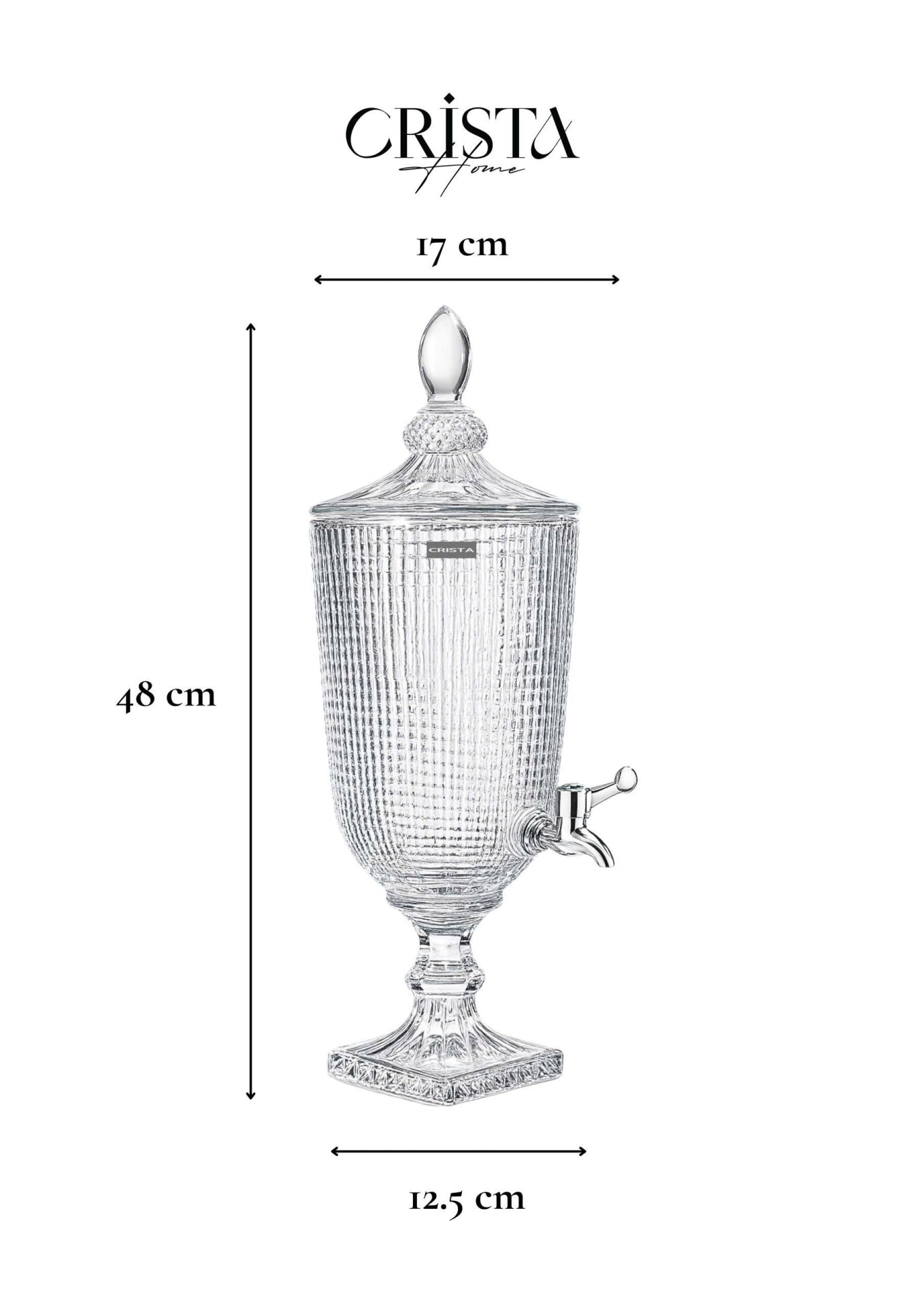 3.3L Mesh Glass Dispenser with Clear Finish