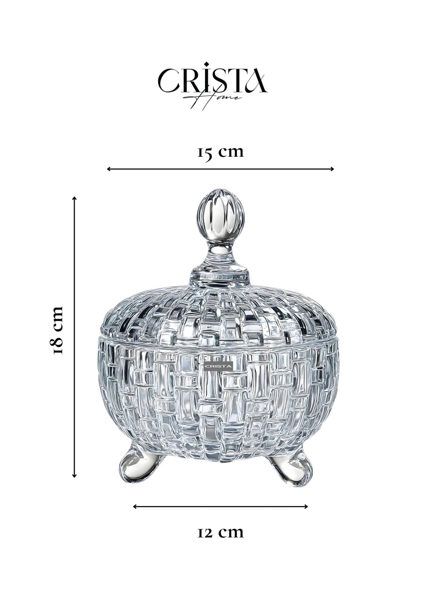 Set of 2 Checkered Glass Jam Jars – Clear Color