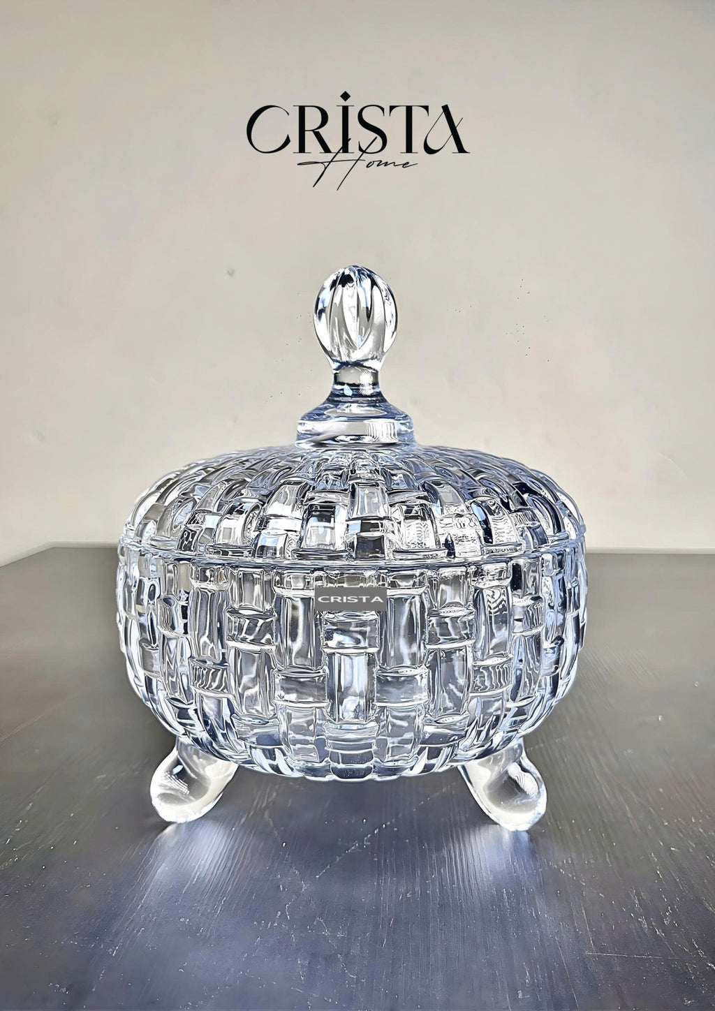 Set of 2 Checkered Glass Jam Jars – Clear Color