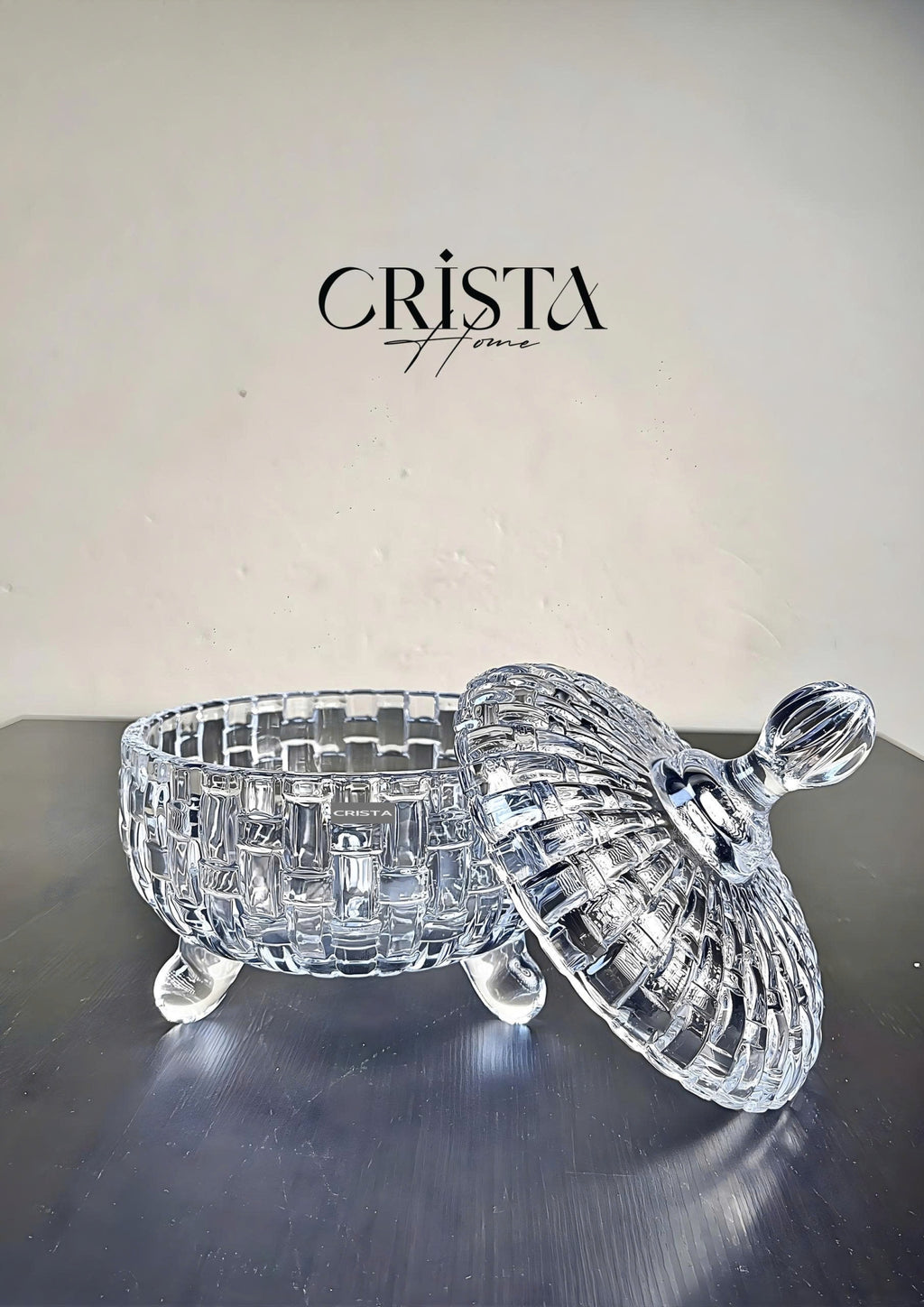 Set of 2 Checkered Glass Jam Jars – Clear Color