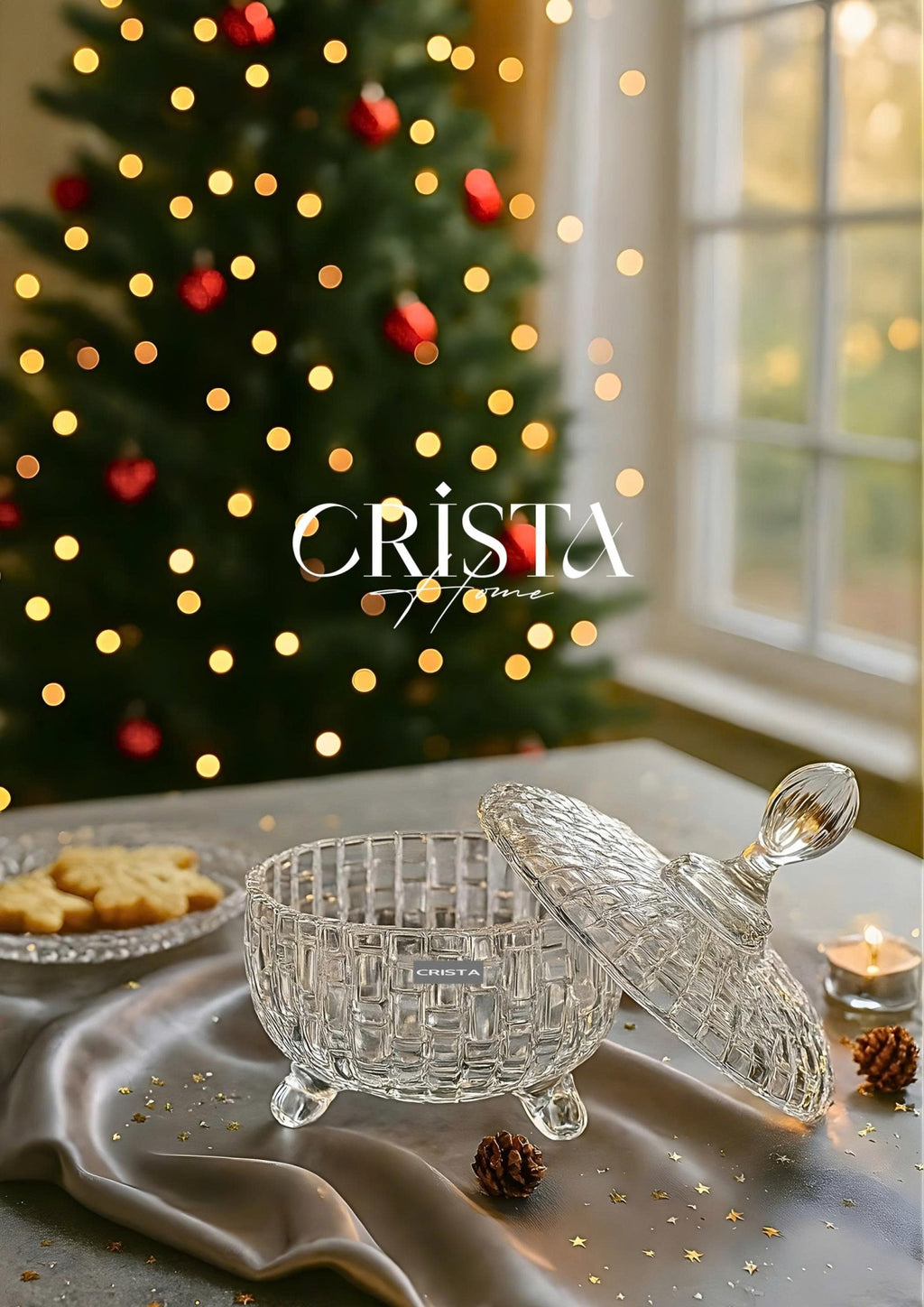 Set of 2 Checkered Glass Jam Jars – Clear Color