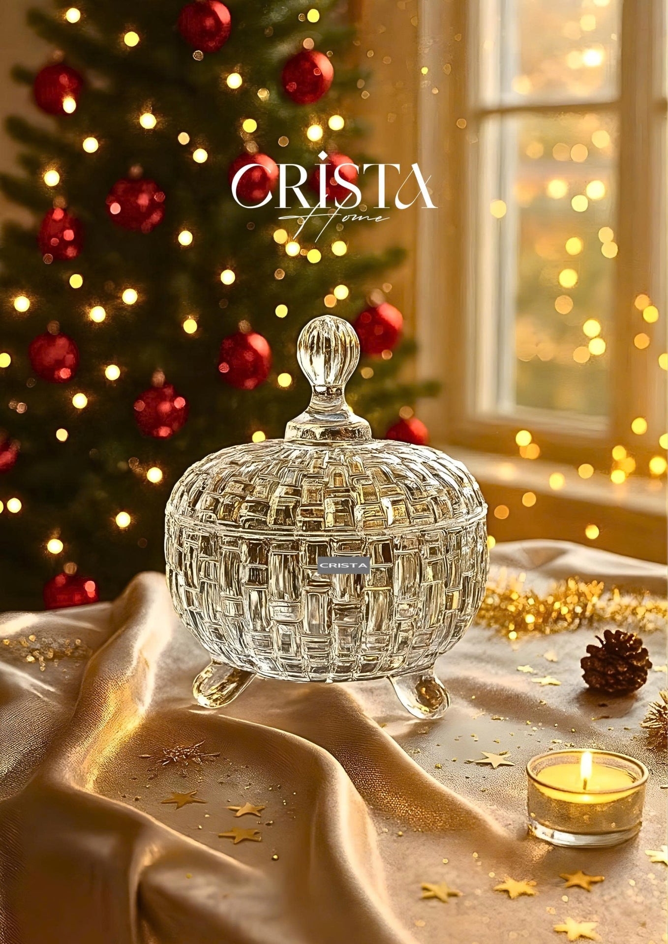 Set of 2 Checkered Glass Jam Jars – Clear Color