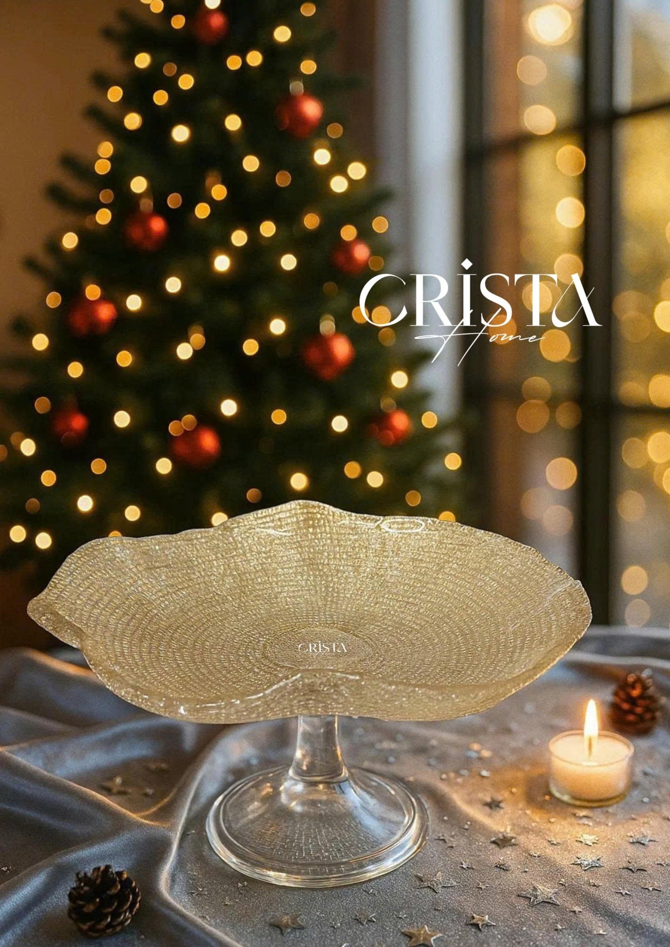 EMBOSSED MESH PEDESTAL PLATE 24 CM – 3 COLORS