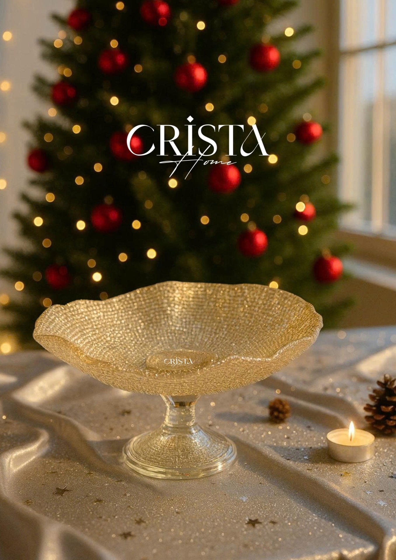 EMBOSSED MESH PEDESTAL PLATE 24 CM – 3 COLORS