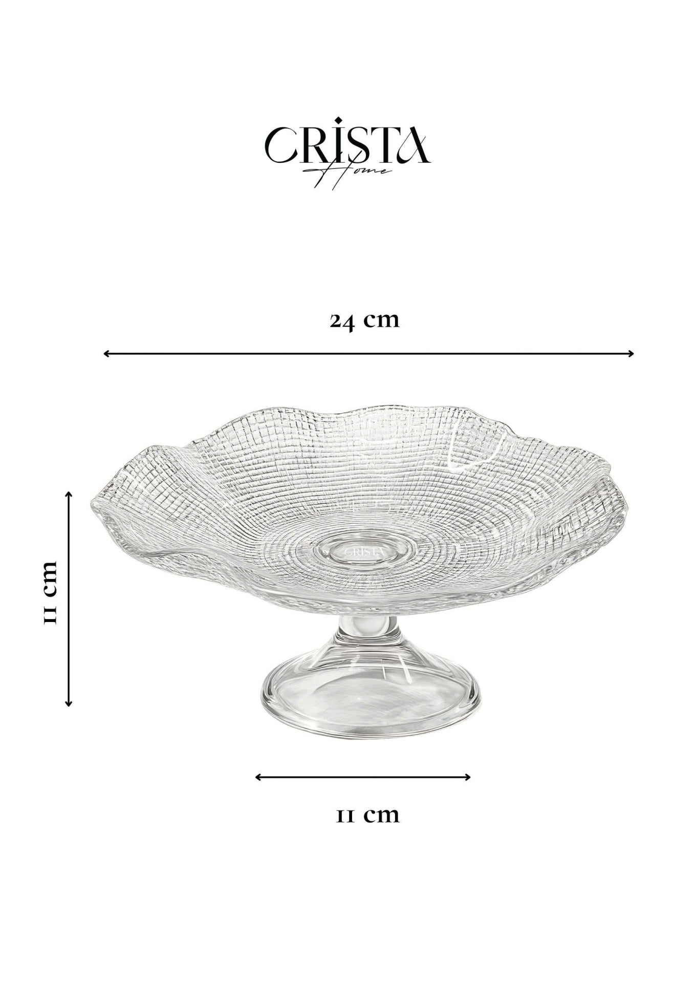 EMBOSSED MESH PEDESTAL PLATE 24 CM – 3 COLORS