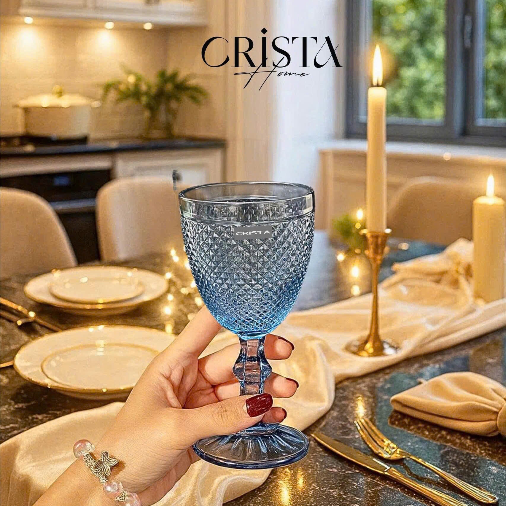 SET OF 6 DIAMOND-PATTERN GLASS TUMBLERS (300 ML)